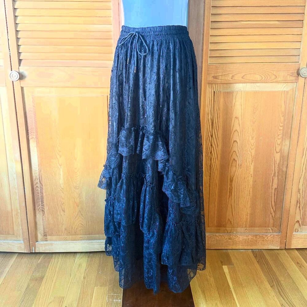 Dark in Love Gothic Victorian Vampire Vkei Black Lace & Ruffle Skirt XS-XL - Picture 6 of 14
